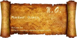 Manher Ozmin névjegykártya